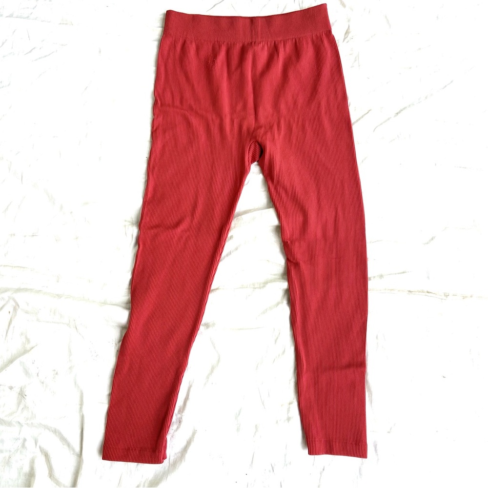 Oppa! Rustic Orange Salmon Ribbed Super Soft Leggings!